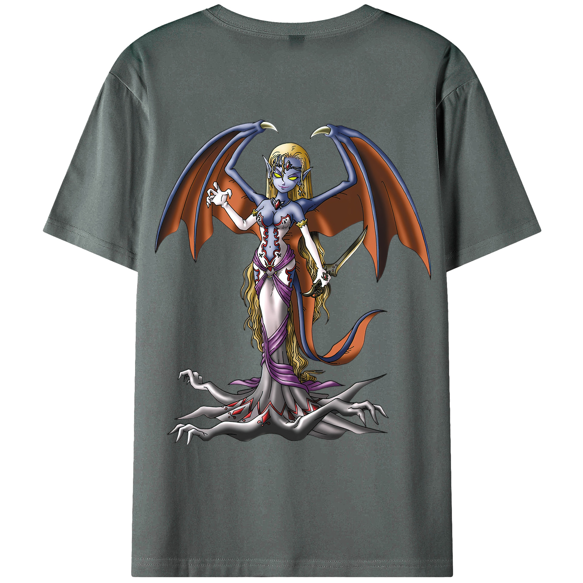 （画像用） ドラゴンクエスト Doragon Kuesuto Dragon Quest 綿100％ メンズ半袖Tシャツ（バックプリント） 通気性
